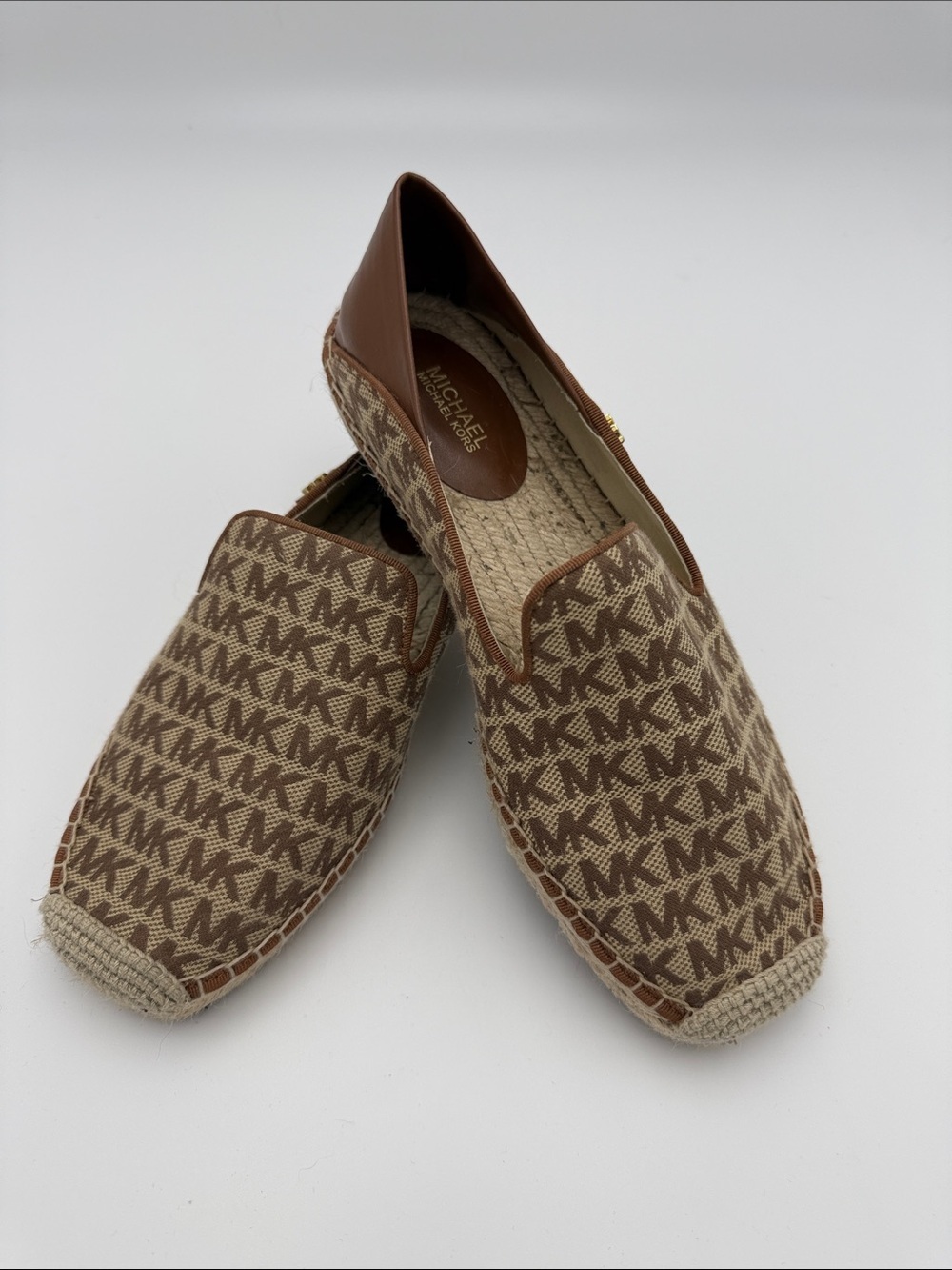 Michael Kors Brown MK Monogram Slip-On Espadrilles
